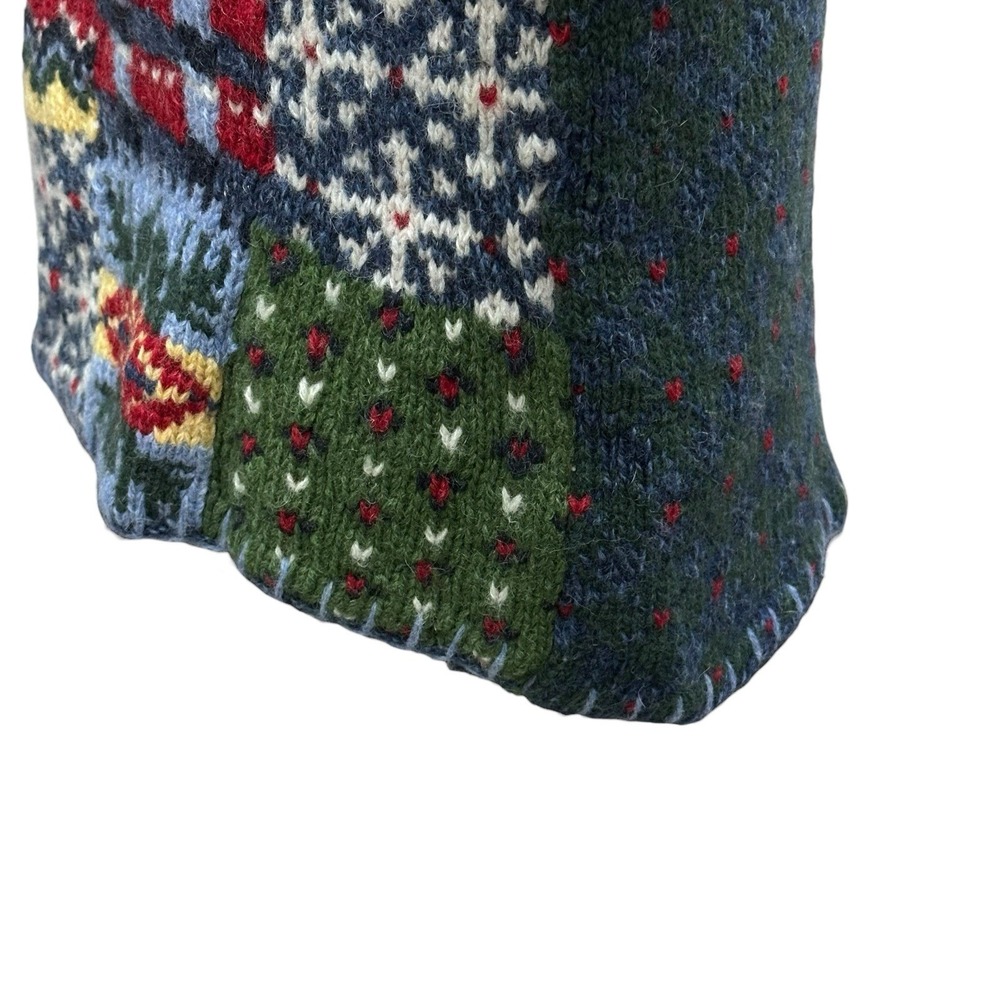 Vtg Liz Claiborne 80s 90s Ugly Cosby Granny Sweater Xmas Hand Knitted Wool SZ M - Picture 5 of 9